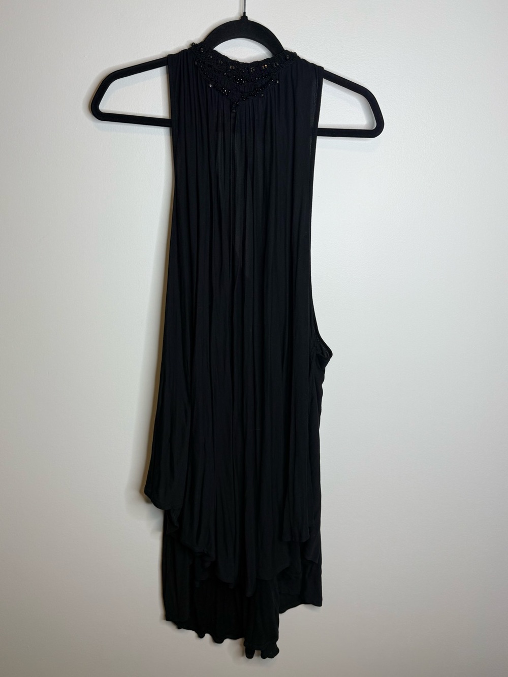 Free People Mini Slip Shift Sun Beaded Dress Size medium Black